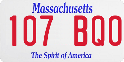 MA license plate 107BQ0
