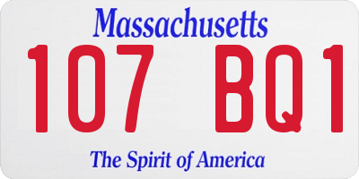 MA license plate 107BQ1
