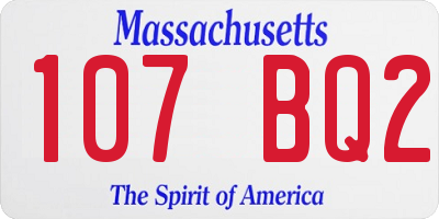 MA license plate 107BQ2