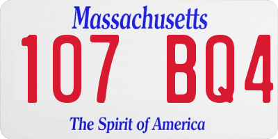 MA license plate 107BQ4
