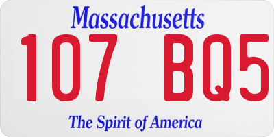 MA license plate 107BQ5