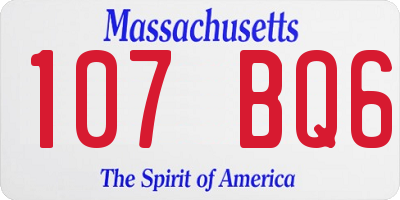MA license plate 107BQ6