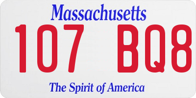 MA license plate 107BQ8