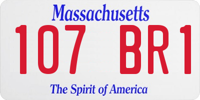 MA license plate 107BR1
