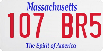 MA license plate 107BR5
