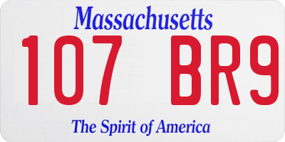 MA license plate 107BR9