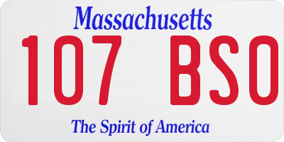 MA license plate 107BS0