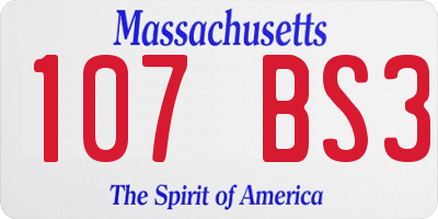 MA license plate 107BS3
