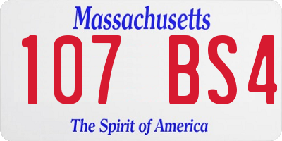 MA license plate 107BS4
