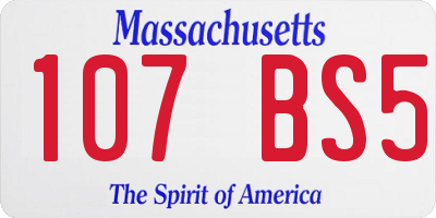 MA license plate 107BS5