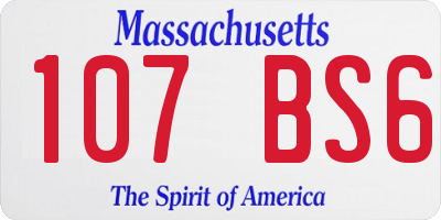 MA license plate 107BS6