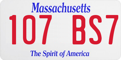 MA license plate 107BS7