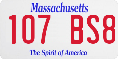 MA license plate 107BS8