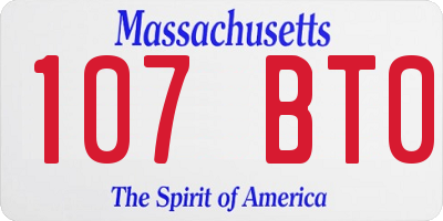 MA license plate 107BT0