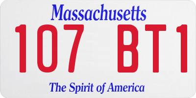 MA license plate 107BT1