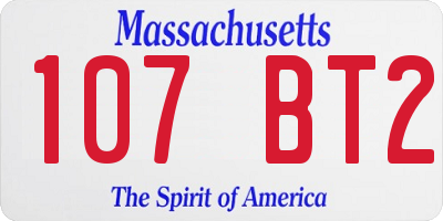 MA license plate 107BT2
