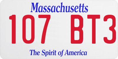 MA license plate 107BT3