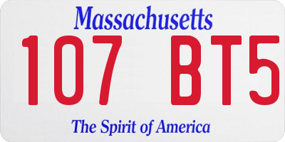 MA license plate 107BT5