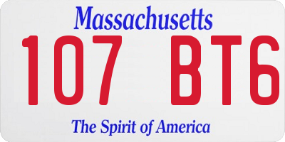 MA license plate 107BT6