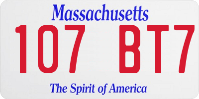 MA license plate 107BT7