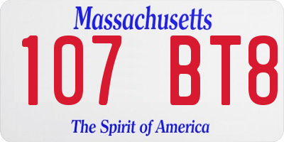 MA license plate 107BT8