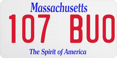 MA license plate 107BU0