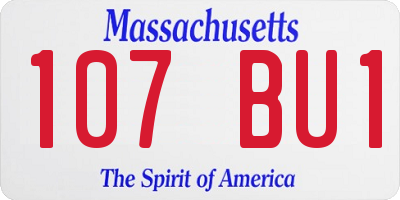 MA license plate 107BU1