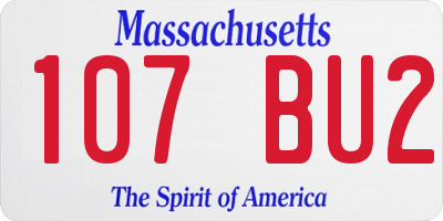 MA license plate 107BU2