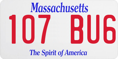 MA license plate 107BU6