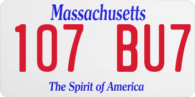 MA license plate 107BU7