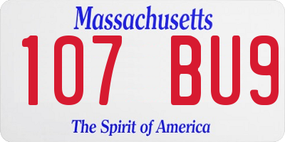 MA license plate 107BU9