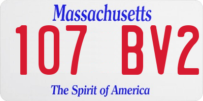MA license plate 107BV2