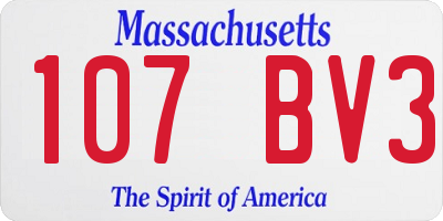 MA license plate 107BV3