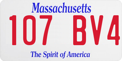 MA license plate 107BV4