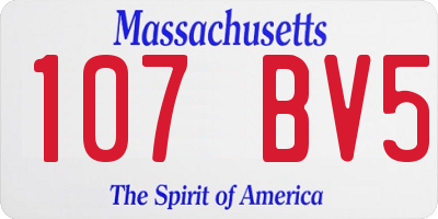 MA license plate 107BV5