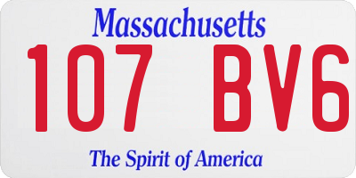 MA license plate 107BV6