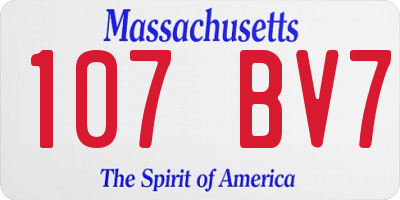 MA license plate 107BV7