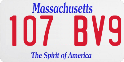 MA license plate 107BV9