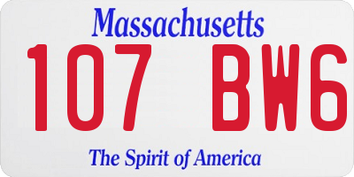 MA license plate 107BW6