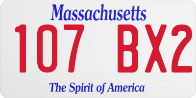 MA license plate 107BX2