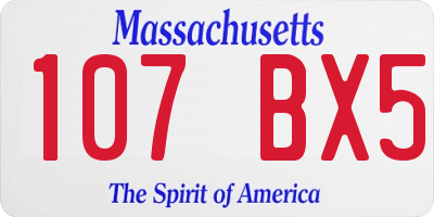 MA license plate 107BX5