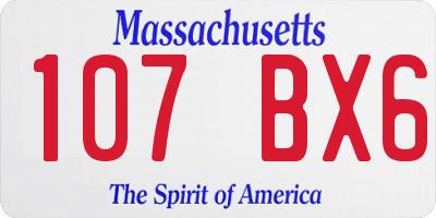 MA license plate 107BX6