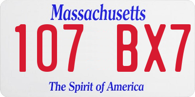 MA license plate 107BX7