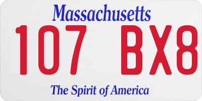 MA license plate 107BX8