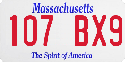MA license plate 107BX9