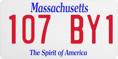 MA license plate 107BY1