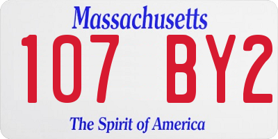 MA license plate 107BY2