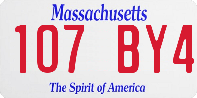 MA license plate 107BY4