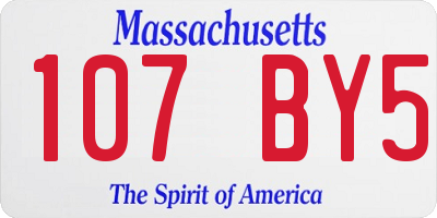 MA license plate 107BY5