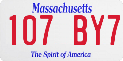 MA license plate 107BY7